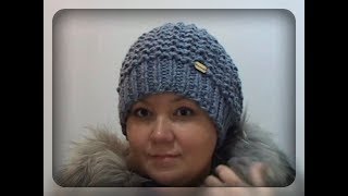картинка: Шапка - беретка спицами