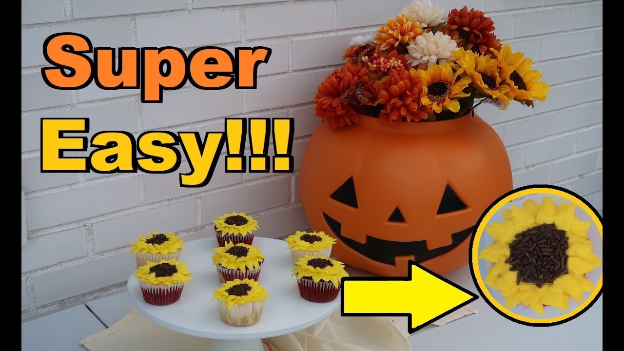 How to make SUNFLOWER CUPCAKES!!! So Easy!! Frenchies Bakery YouTube