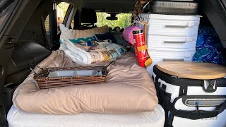 Solo Car Camping in a Chevy Equinox Beginning Set Up | Woman and 2 Dogs | No Build | Part 4