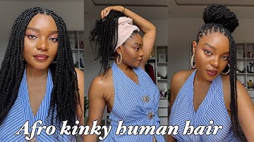 MINI TWISTS with 100% human hair Afro kinky bulk extensions, 4b4c bulk hair ft Hotbraids 