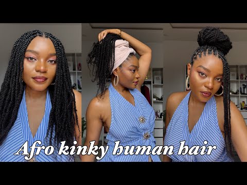 MINI TWISTS with 100% human hair Afro kinky bulk extensions, 4b4c bulk hair ft Hotbraids