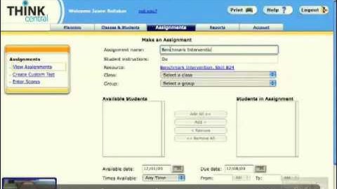 Think Central - Assigning Students Assignments in Think Central