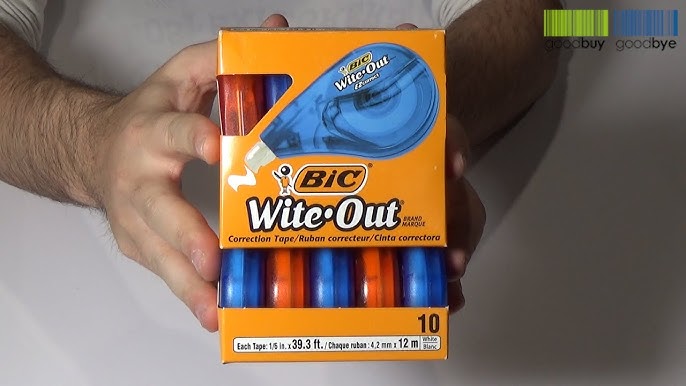 Bic Wite-Out Brand Ez Correct Correction Tape, Fast, Clean And Easy To Use,  White Correction