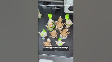 3D printing Pokemon Eeveelution, day 3, Eevee and Leafeon almost ready