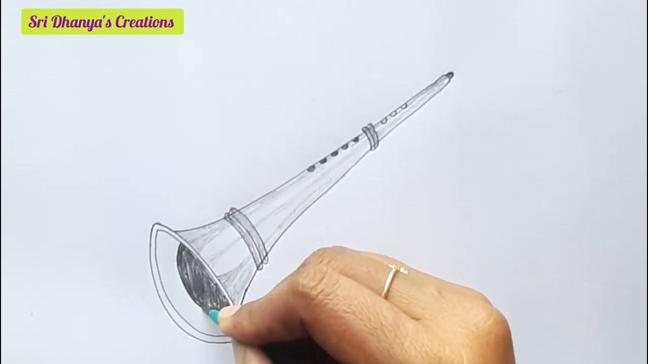 How to draw Wedding Shehnai Shehnai Drawing... YouTube