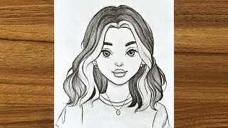 Cute girl drawing || Girl drawing easy step by step | Beautiful girl drawing for beginners screenshot 4