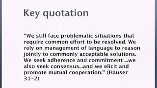 Rhetorical Thinking, Hauser Chap 2