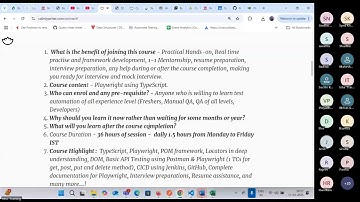 Playwright with TypeScript Demo video on17th March 2025 call WhatsApp us on+91 9133190573 to enroll