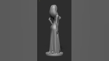 Italian glamorous dress sculpture I did #zbrush #digitalclay #sculpture