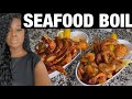 HOW TO MAKE A SEAFOOD BOIL | GIANT CRAB LEGS + LOBSTER TAILS