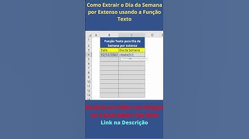 Como Extrair o Dia da Semana por Extenso usando a Função Texto #shorts