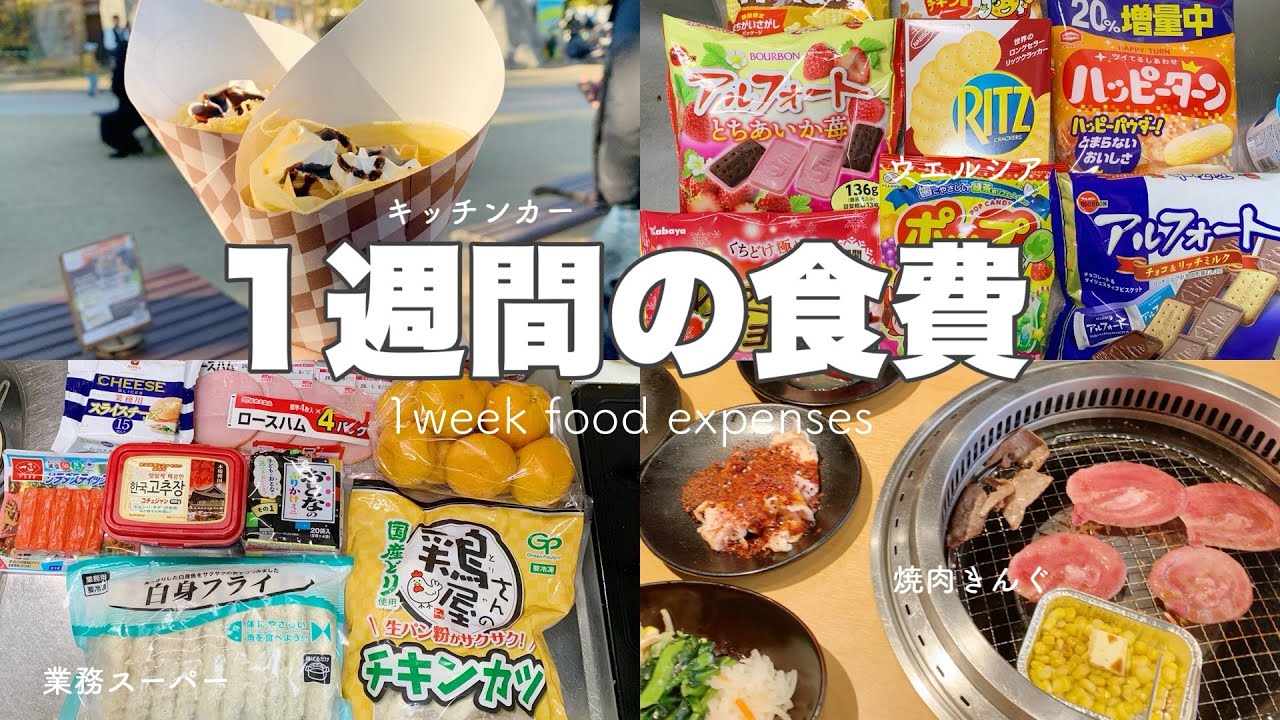 【贅沢焼肉】男3兄弟5人家族の1週間の食費大公開🙋🏻‍♀️今週は多め！外食2回！業務スーパー購入品/マクドナルド/ウエルシア/ファミマ/焼肉きんぐ/クレープ/Aプライス