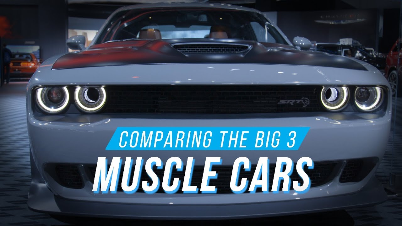 Comparing the Muscle Cars of the Big 3 Detroit Automakers - YouTube