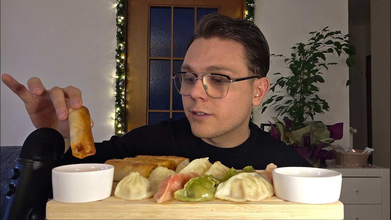MUKBANG ASMR: Ravioli e involtini primavera 🥟| Parliamo di Stranger Things 5 | EATING SOUNDS ITA
