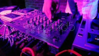 Close-Up Of Pult Behind Which Works The Dj.. Stock Footage