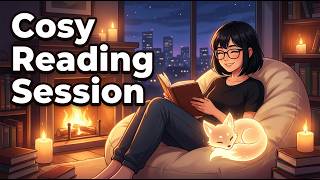 Cosy Fireplace Reading Session 🔥 | Deep Focus & Relaxation | Rainy Evening Ambience