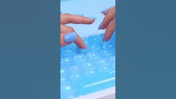 【ASMR】Typing sounds of a light blue slime keyboard ∣ 水色スライムキーボードのタイピング音 #ai  #shorts