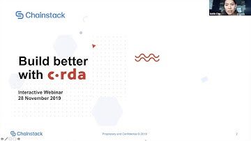Build better with Corda webinar 28 Nov 2019