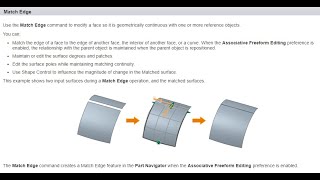match edge command  to modify face geometrically continuous one more reference objects in Nx Siemens