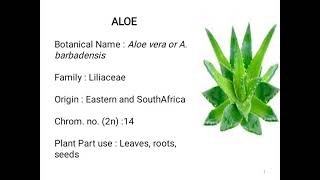HORT - 354 Cultivation practices of Aloe vera