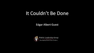 Celebrity It Couldn't Be Done by Edgar Albert Guest Profile