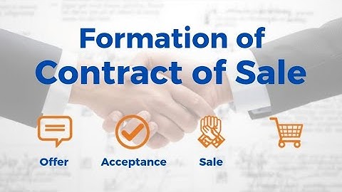 Formation of Contract of Sale (Business Low Notes) Chapter 3
