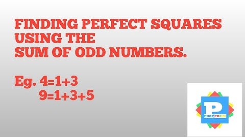 Maths Pattern: Perfect Squares are Sum of Odd Numbers.