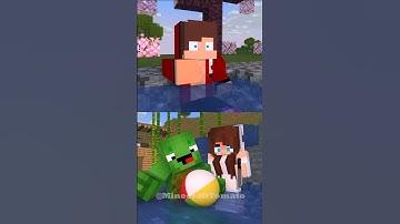 Ghost JJ  sister Scary Swimming 👻💀 - MAIZEN Minecraft Animation #shorts