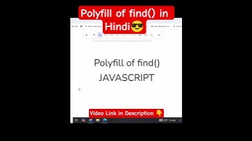 Polyfill of find() method in javascript in hindi | javascript interview question #shorts #coding #js