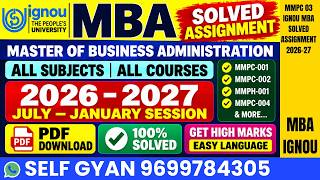 MMPC 03 IGNOU MBA Solved Assignment 2026-27, MBA IGNOU Solved Assignment 2026-27, MBA IGNOU Free ...