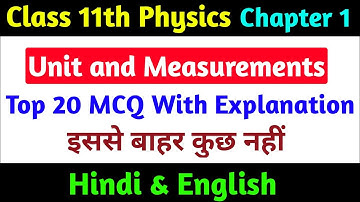 Class 11 Physics Chapter 1 MCQ 2022 | Jac Class 11 Physics Chapter 1 MCQ 2022