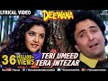 Teri umeed tera intezar  lyrical  deewana  rishi kapoor divya bharti  90s romantic song