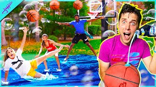 SLIP N SLIDE BASKETBALL 2v2 King Of The Court! *Hilarious FAILS*