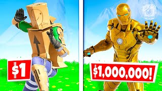 $1 SUIT vs. $1,000,000 SUIT! (Fortnite Challenge)