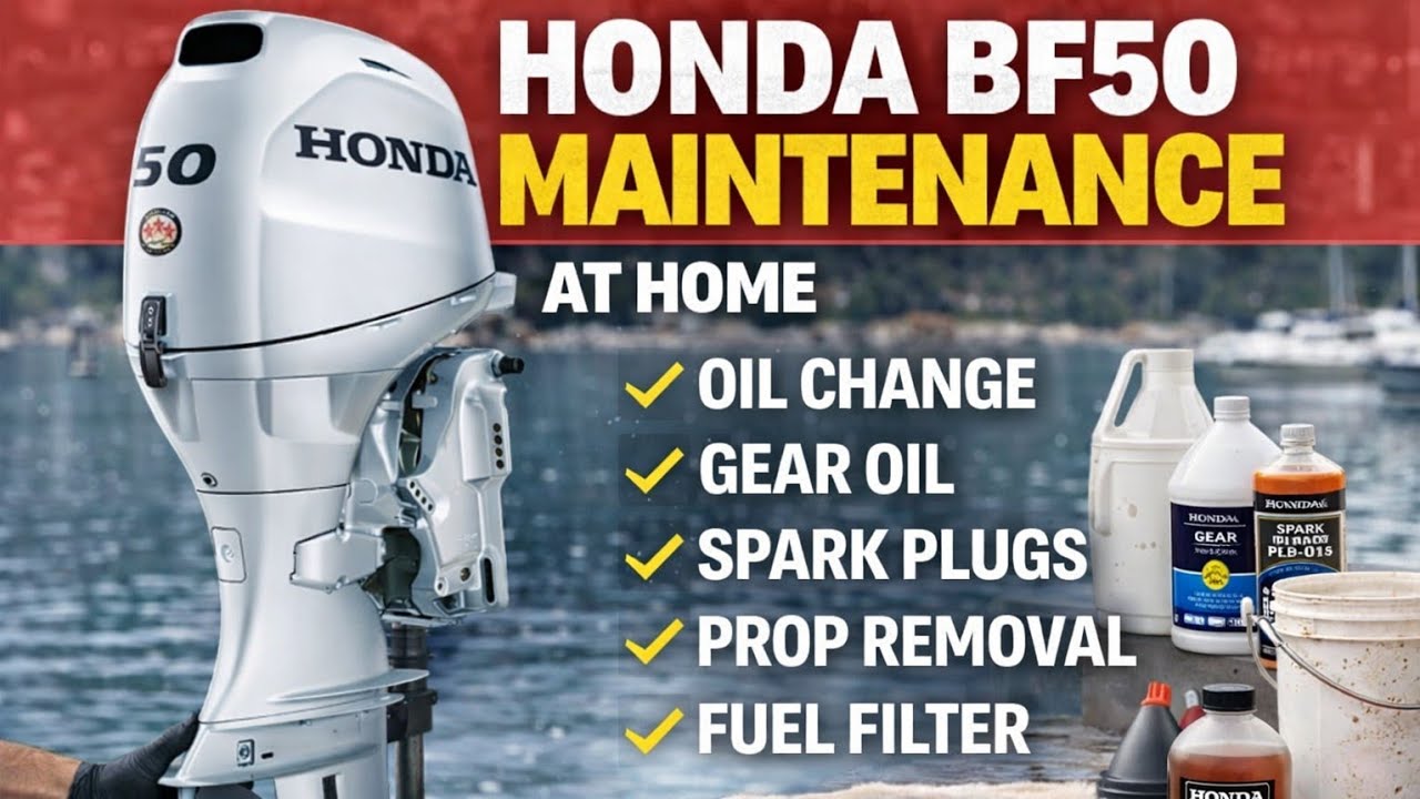 Outboard Maintenance Honda BF50 40/50HP Oil change gear oil and more