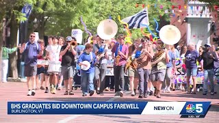 Burlington High School students say goodbye to former Macy’s building with parade