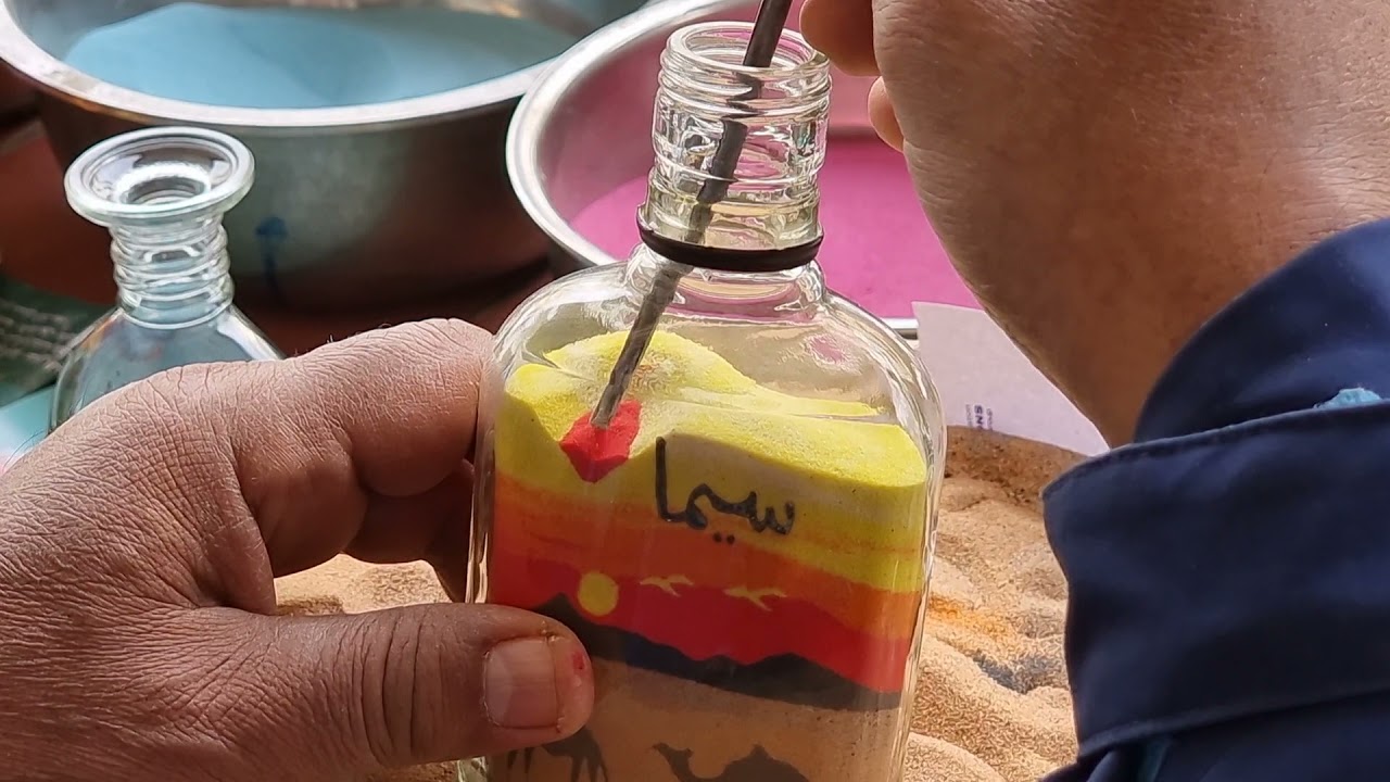 Sand art in the bottle in Aqaba 🇯🇴 Jordan