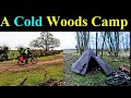 Solo Wild Camp In the Cold Draughty Woods  Wiltshire Man