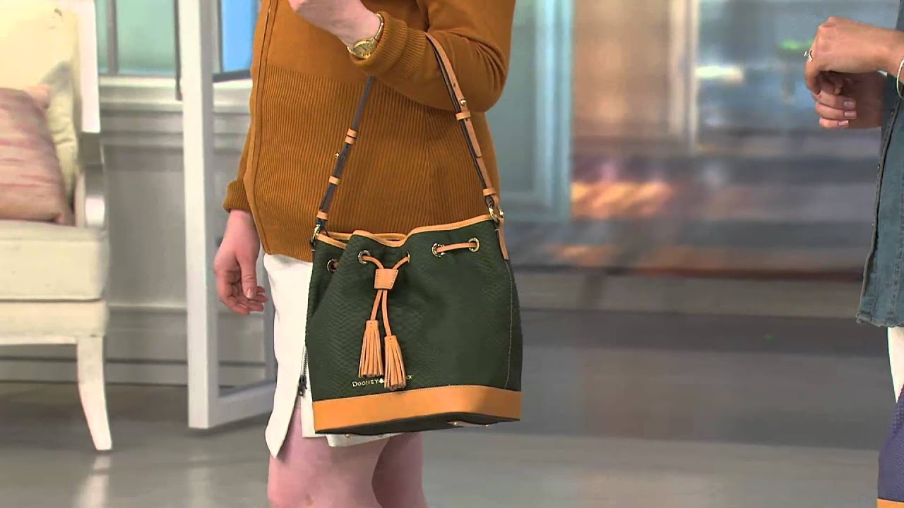 Dooney & Bourke Claremont Python Drawstring Bag with Jill Bauer - YouTube