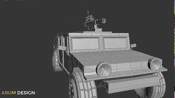3D speed art modeling for Low Poly Army Truck using 3ds max 2017