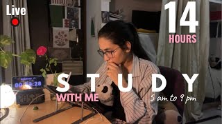 🔴 LIVE 📚 14 hour I Study with me✨ | 60/10 Pomodoro ⏳ (silent study . No music)🕯✨
