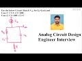 Analog Circuit Design Engineer Interview _Plot Vout of RC circuit with Current input