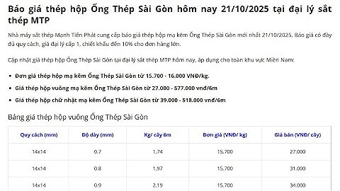Thép hộp Ống Thép Sài Gòn – Giá tốt, chất lượng cao, giao nhanh toàn quốc