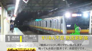 【宇都宮型へ更新】宿河原駅 発車メロディ・接近放送「すいみん不足」「夢をかなえてドラえもん」