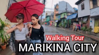 Walking in the rain in Barangay Malanday Marikina City Philippines