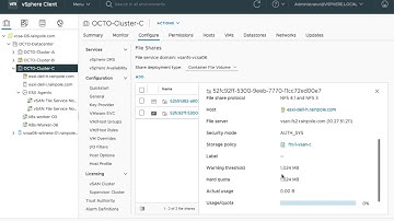 Modifying CSI network access and permissions for vSAN File Services file shares for Kubernetes PVs