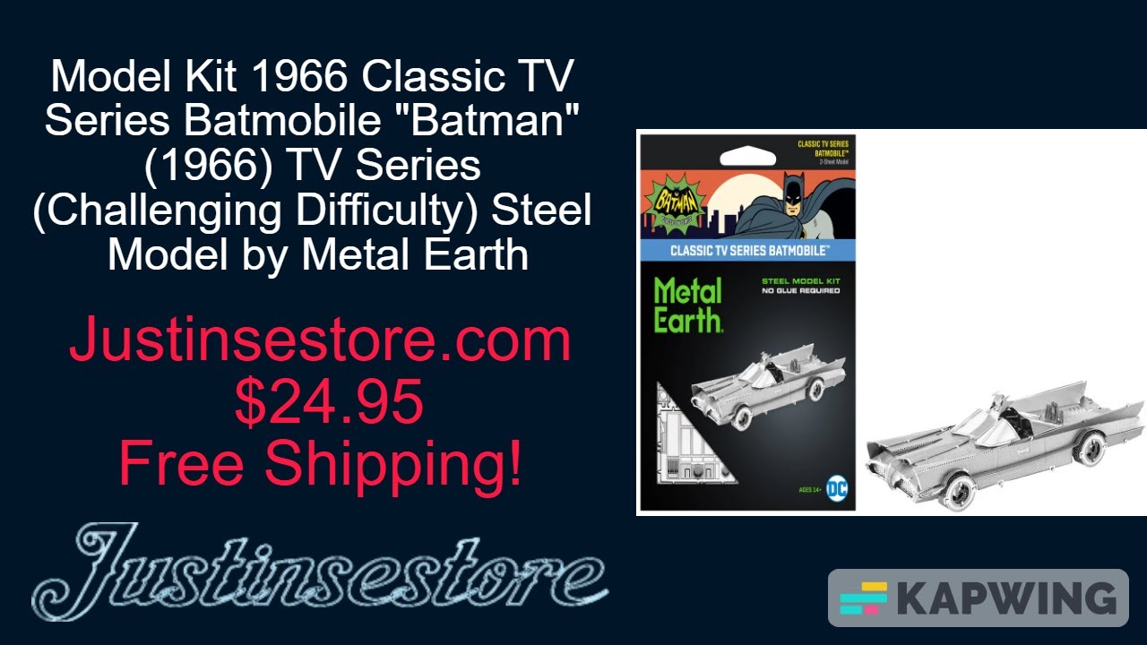 Model Kit 1966 Classic TV Series Batmobile Batman 1966 TV Series Challenging Difficulty Steel Model