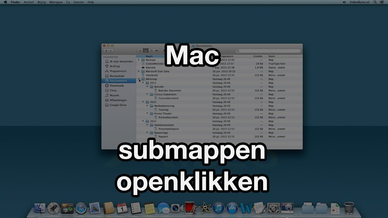 Submappen openen (VideoBytes - Mac)