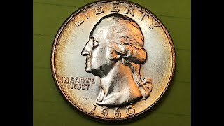 US Quarter Dollar Coin 1960 - US Washington Quarter Dollar 90%