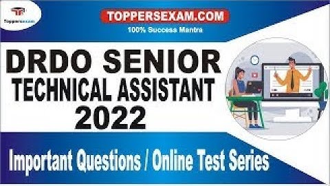 DRDO SENIOR TECHNICAL ASSISTANT Important Questions 2022 | Free Mock Test | Questions Bank | Books